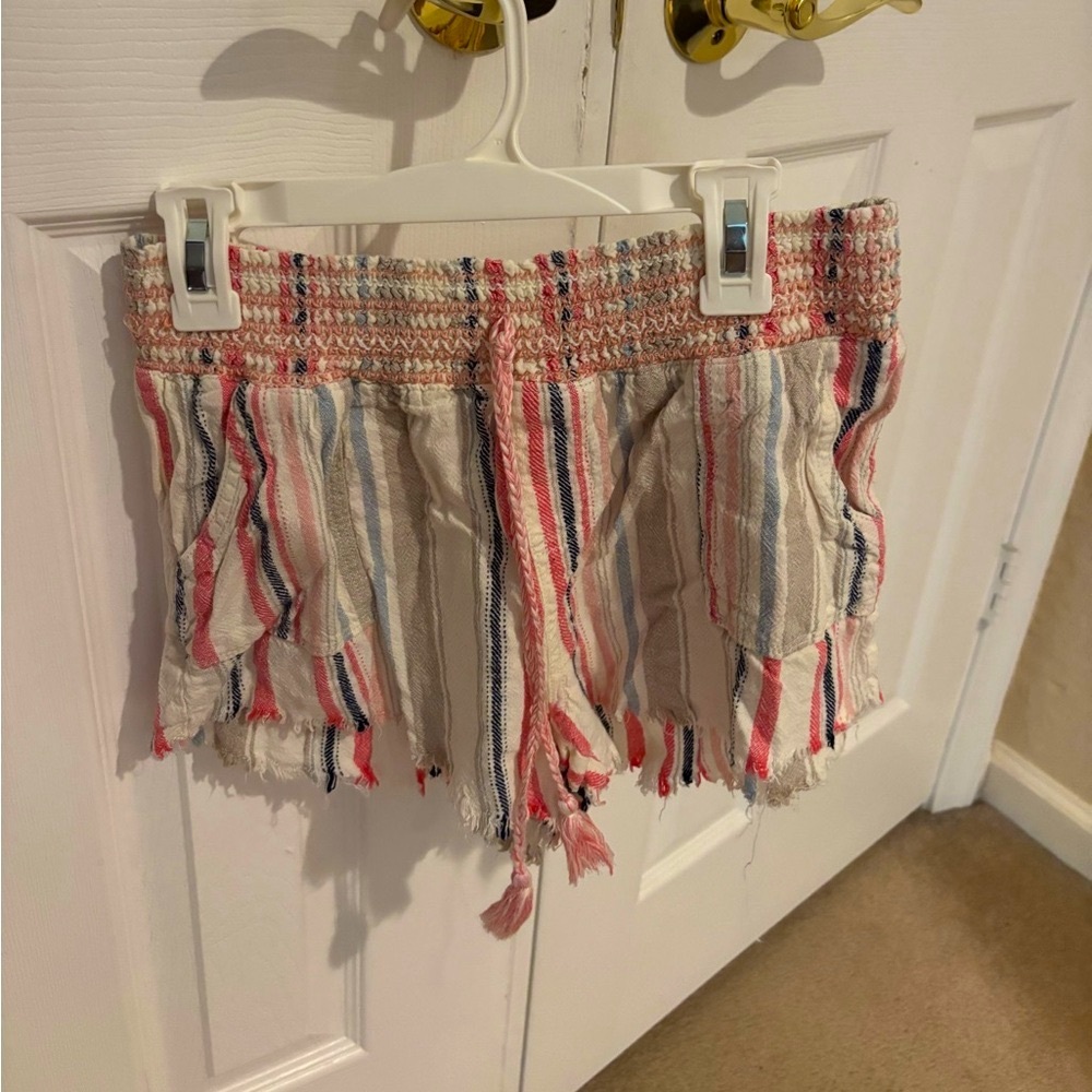 Striped Pink and Cream Women's Shorts